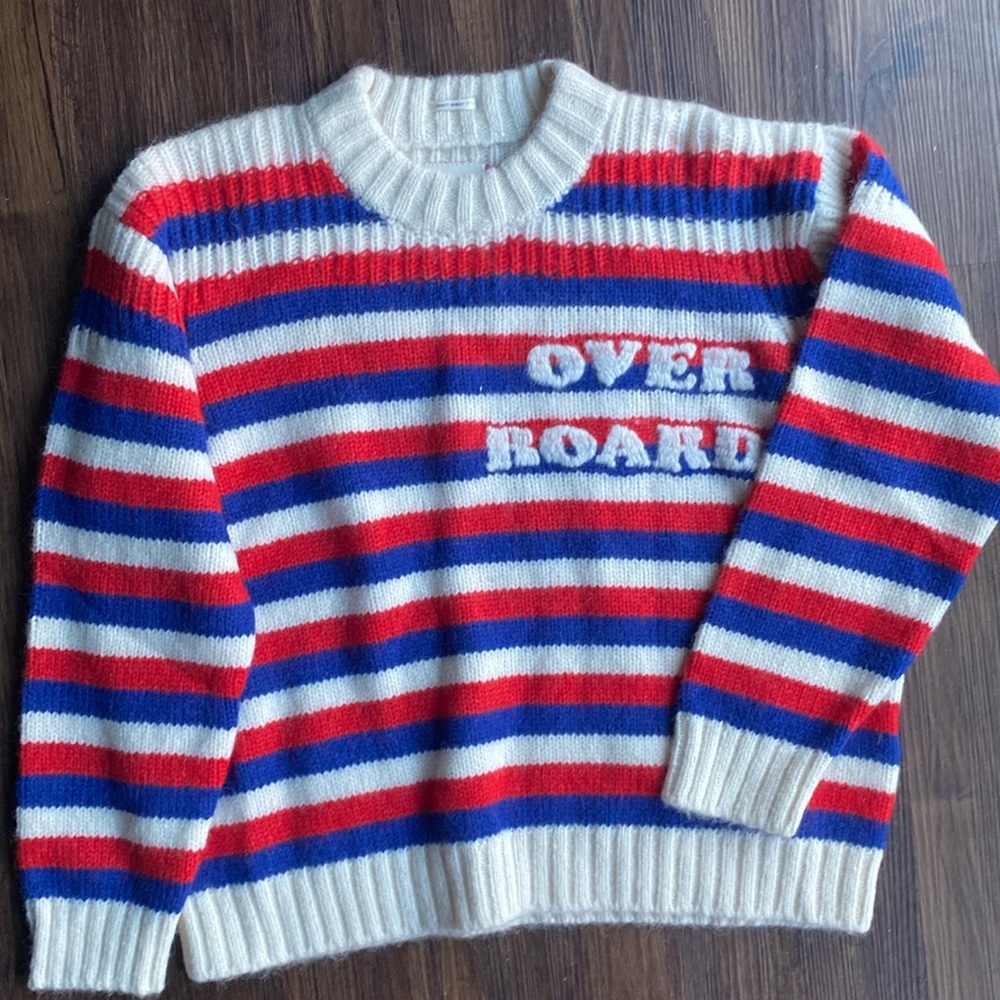 Mother Over the Board Striped Crew Neck Sweater